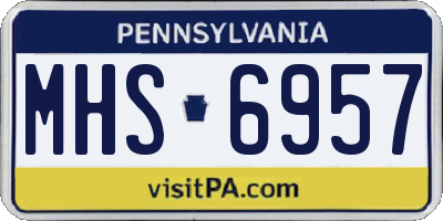 PA license plate MHS6957
