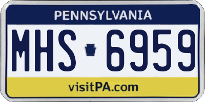 PA license plate MHS6959