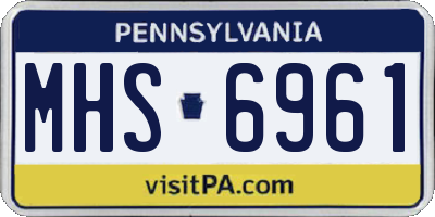 PA license plate MHS6961