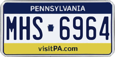 PA license plate MHS6964