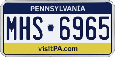 PA license plate MHS6965