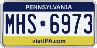 PA license plate MHS6973