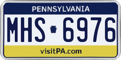PA license plate MHS6976