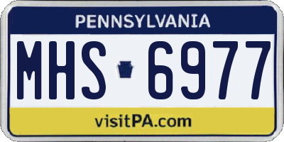 PA license plate MHS6977