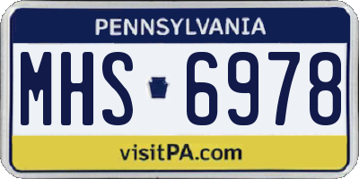 PA license plate MHS6978