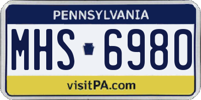 PA license plate MHS6980