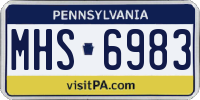 PA license plate MHS6983