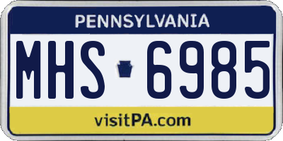 PA license plate MHS6985