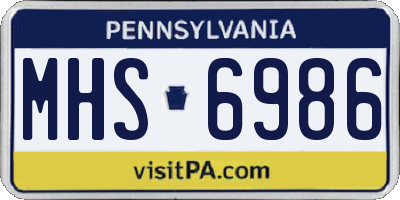 PA license plate MHS6986