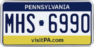 PA license plate MHS6990