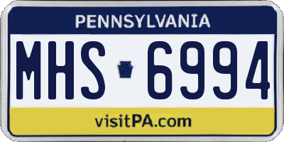 PA license plate MHS6994