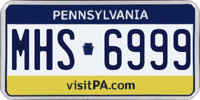PA license plate MHS6999