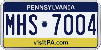 PA license plate MHS7004