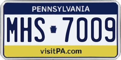 PA license plate MHS7009