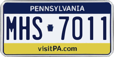 PA license plate MHS7011