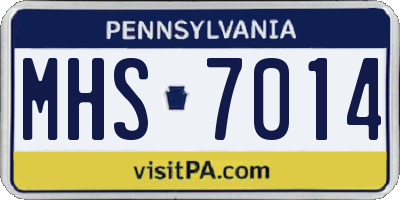 PA license plate MHS7014