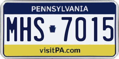 PA license plate MHS7015