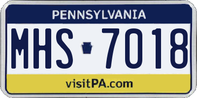PA license plate MHS7018