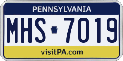 PA license plate MHS7019
