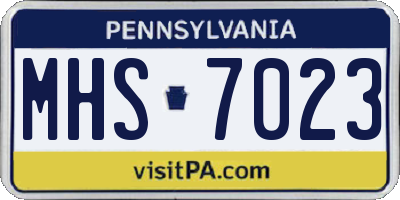 PA license plate MHS7023