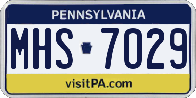 PA license plate MHS7029