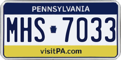 PA license plate MHS7033