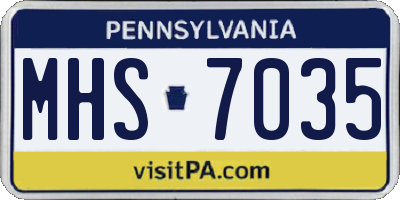 PA license plate MHS7035