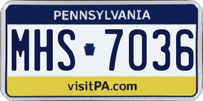 PA license plate MHS7036
