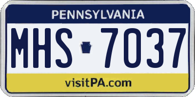 PA license plate MHS7037