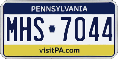 PA license plate MHS7044