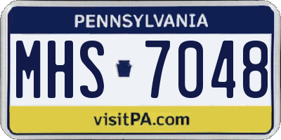 PA license plate MHS7048