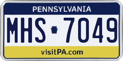 PA license plate MHS7049