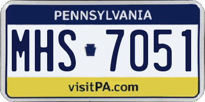 PA license plate MHS7051