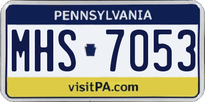 PA license plate MHS7053