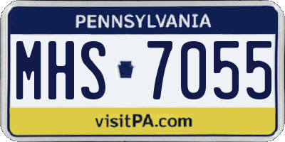 PA license plate MHS7055