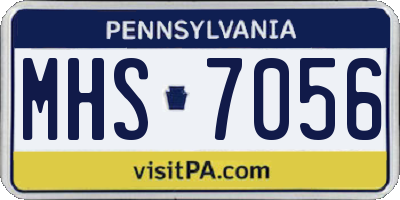 PA license plate MHS7056
