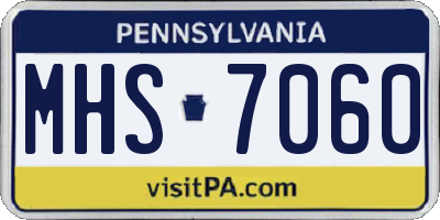 PA license plate MHS7060