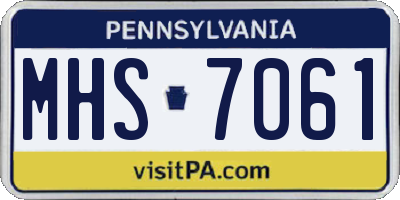 PA license plate MHS7061
