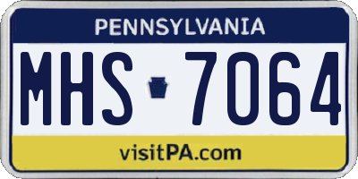 PA license plate MHS7064