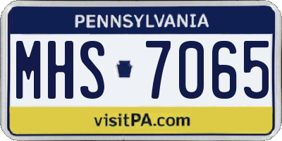 PA license plate MHS7065