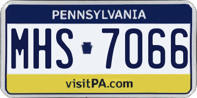 PA license plate MHS7066