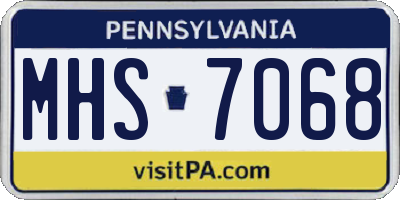 PA license plate MHS7068