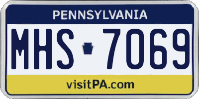PA license plate MHS7069