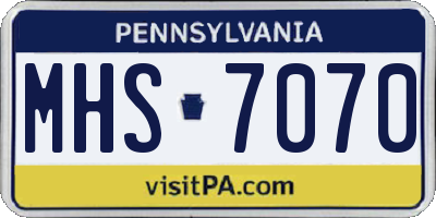 PA license plate MHS7070