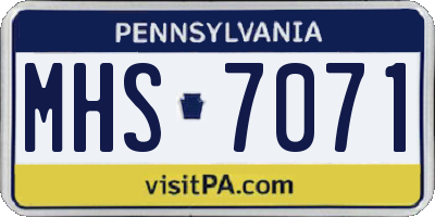 PA license plate MHS7071