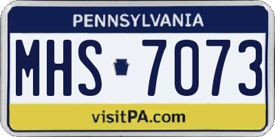 PA license plate MHS7073