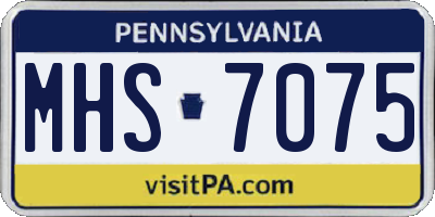 PA license plate MHS7075