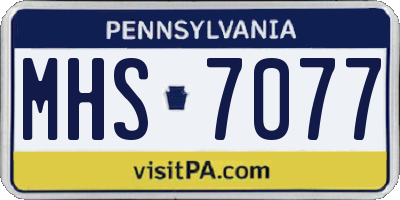 PA license plate MHS7077