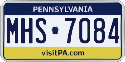 PA license plate MHS7084