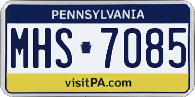 PA license plate MHS7085
